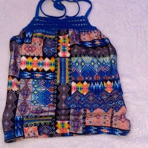 Colorful swim top tankini+ swim skirt free with purchase